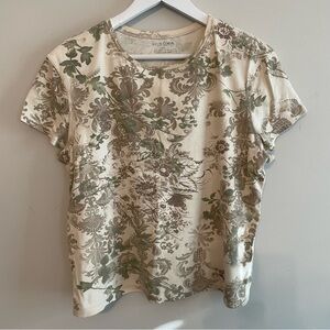 5/$25 SONOMA Whimsy Paisley Floral Print Short Sleeve Tee Women’s XL
